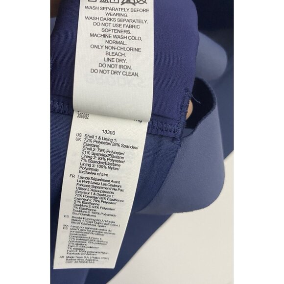 Brooks 40 A/B Run Drive Interlace Navy Sports Bra Compression Quick Dry Woven - Picture 8 of 10